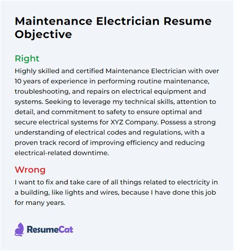 electrical engineer resume objective|resume objective statement for electrician.